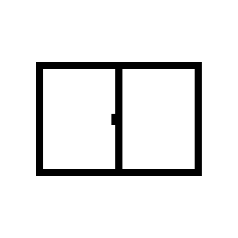 Horizontal slider window diagram featuring side-to-side sash movement.