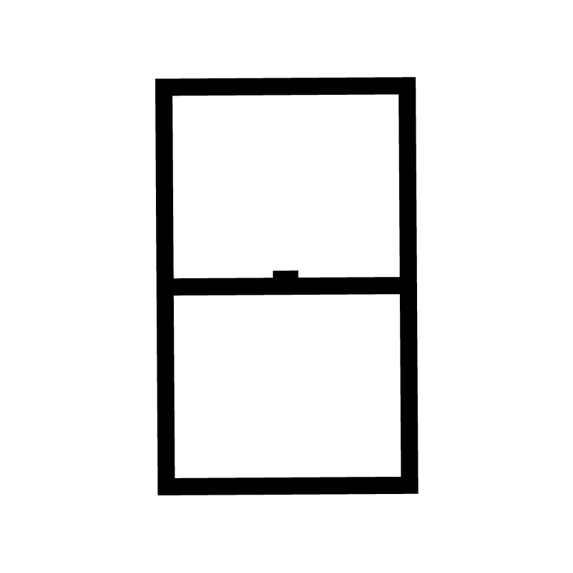 Diagram of a single-hung window showcasing its vertical operation.