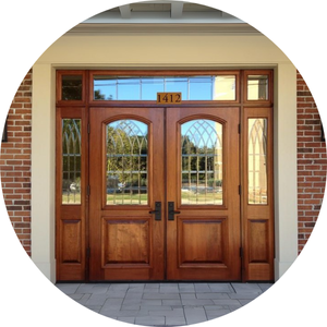 Double Front Door with 2 sitelites and a transom